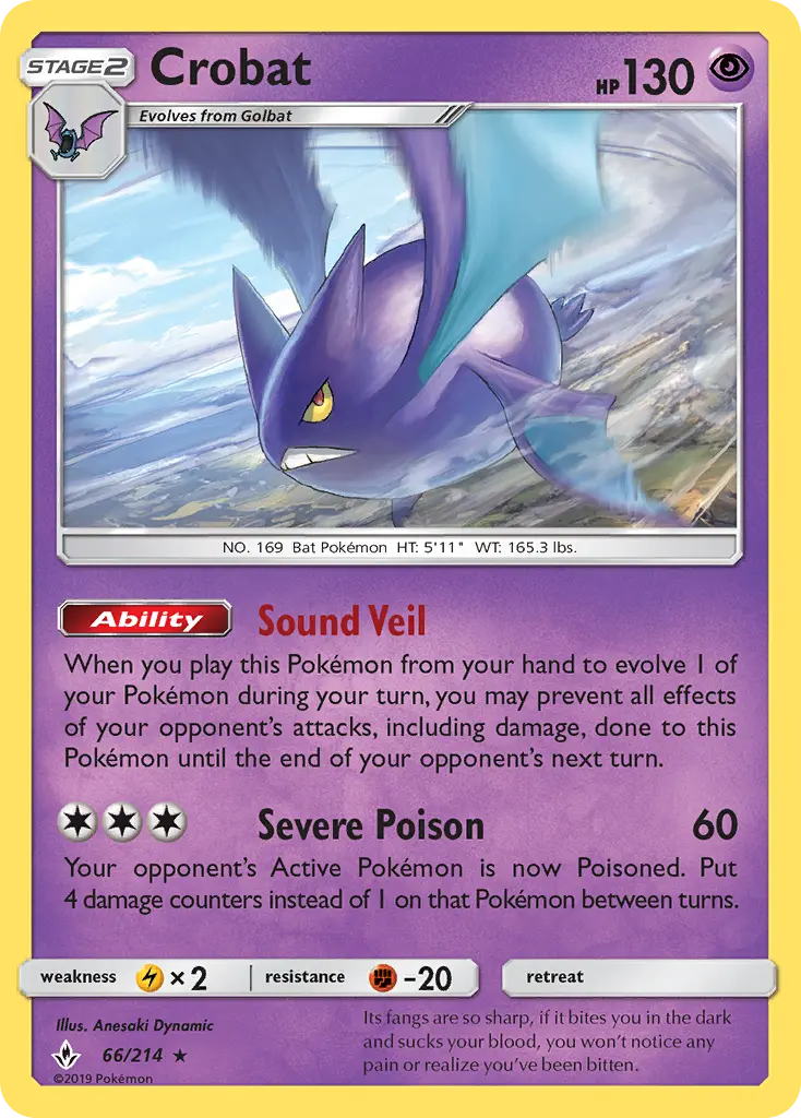 Crobat 66 card from Unbroken Bonds
