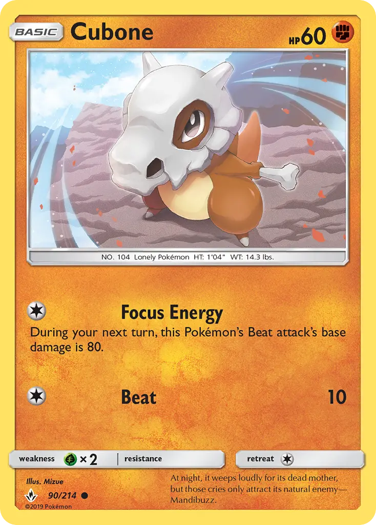 Cubone 90 card from Unbroken Bonds