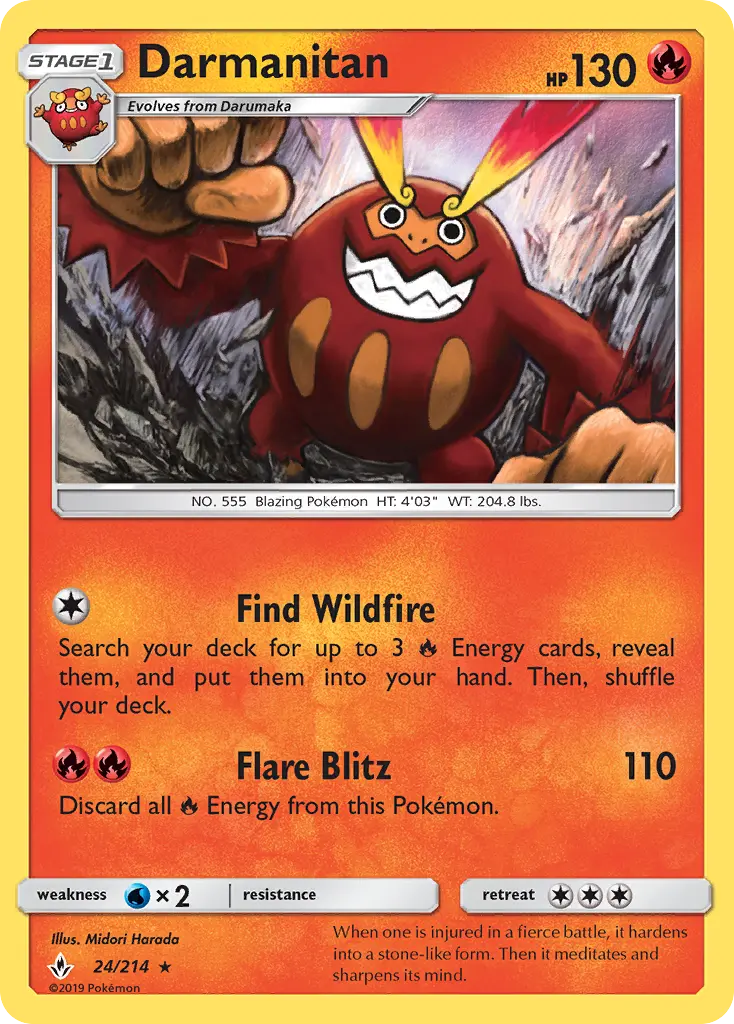 Darmanitan 24 card from Unbroken Bonds