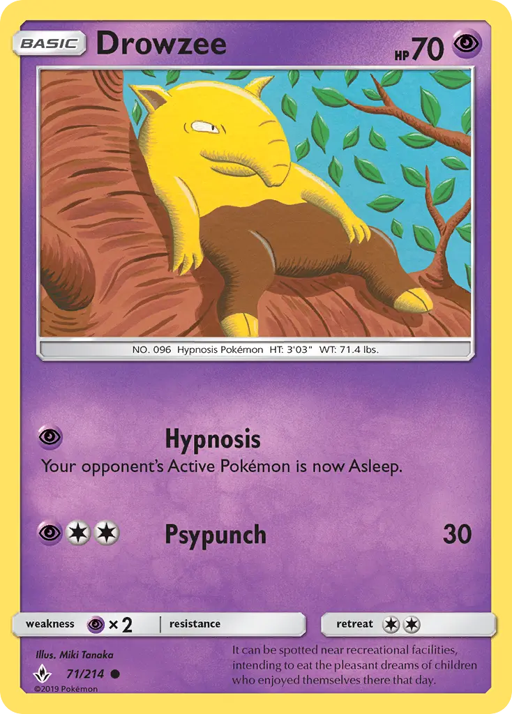 Drowzee 71 — Unbroken Bonds 71, Normal finish