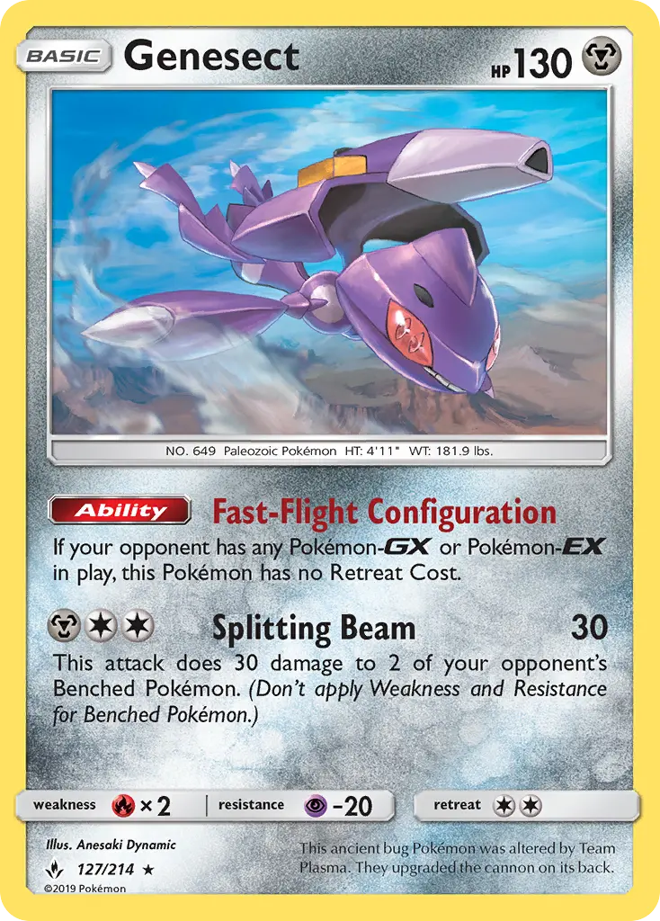 Genesect 127 — Unbroken Bonds 127, Normal finish