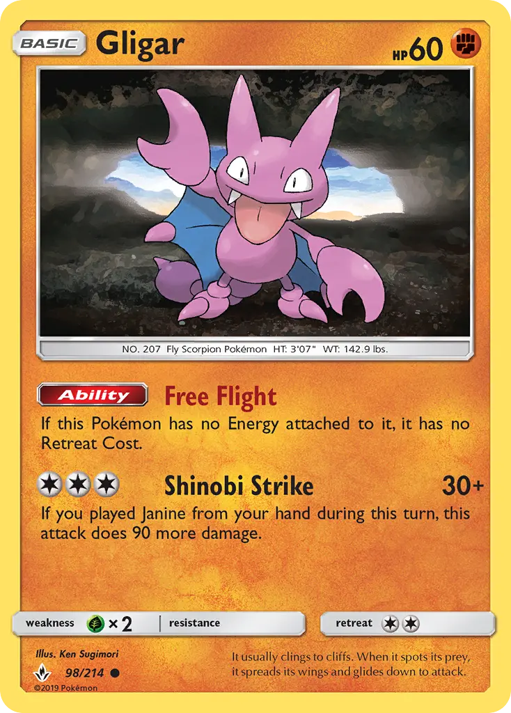 Gligar 98 card from Unbroken Bonds