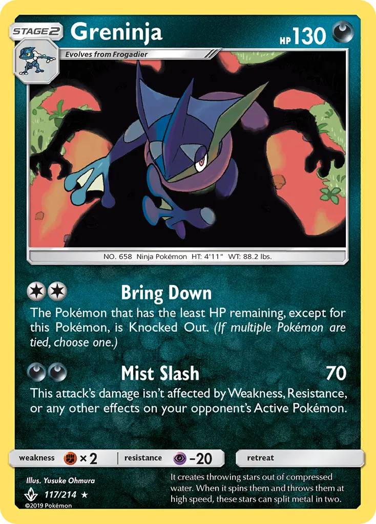 Greninja 117 — Unbroken Bonds 117, Holofoil finish