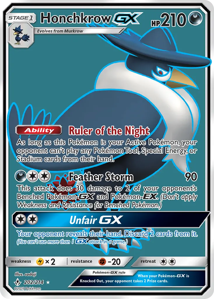 Honchkrow-GX 202 — Unbroken Bonds 202, Holofoil finish