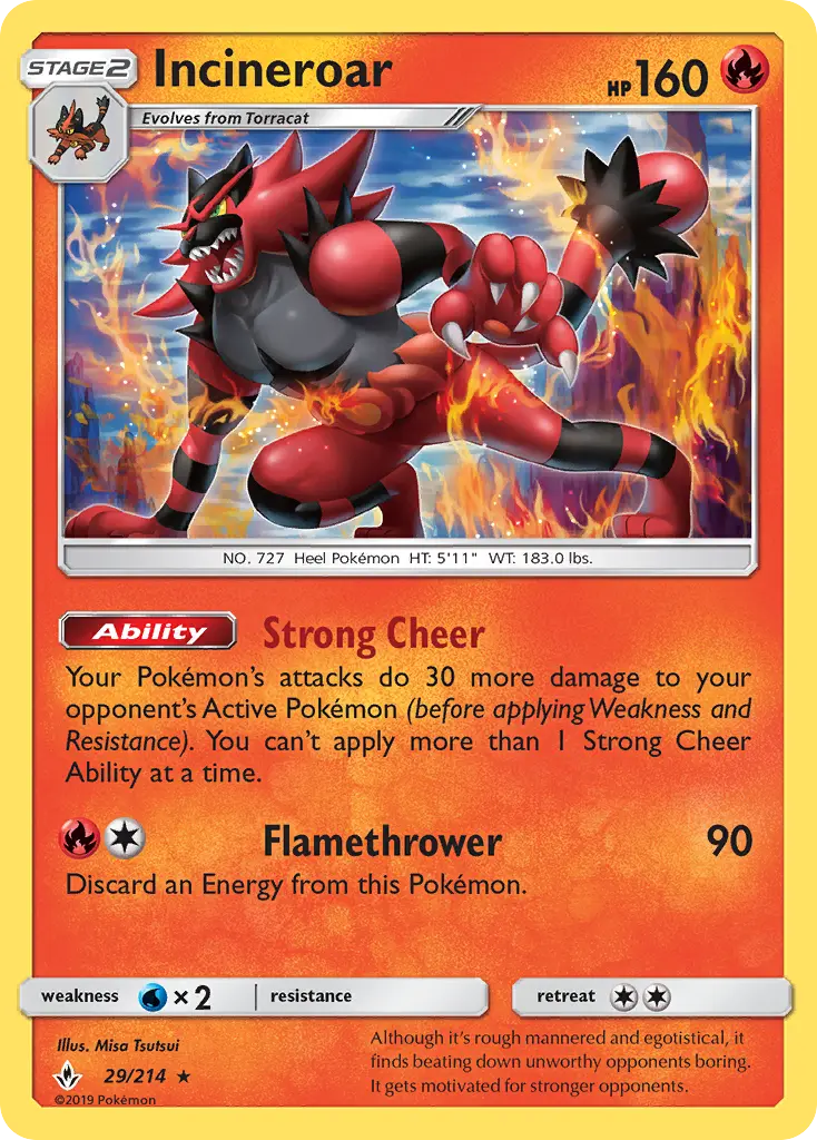 Incineroar 29 — Unbroken Bonds 29, Normal finish