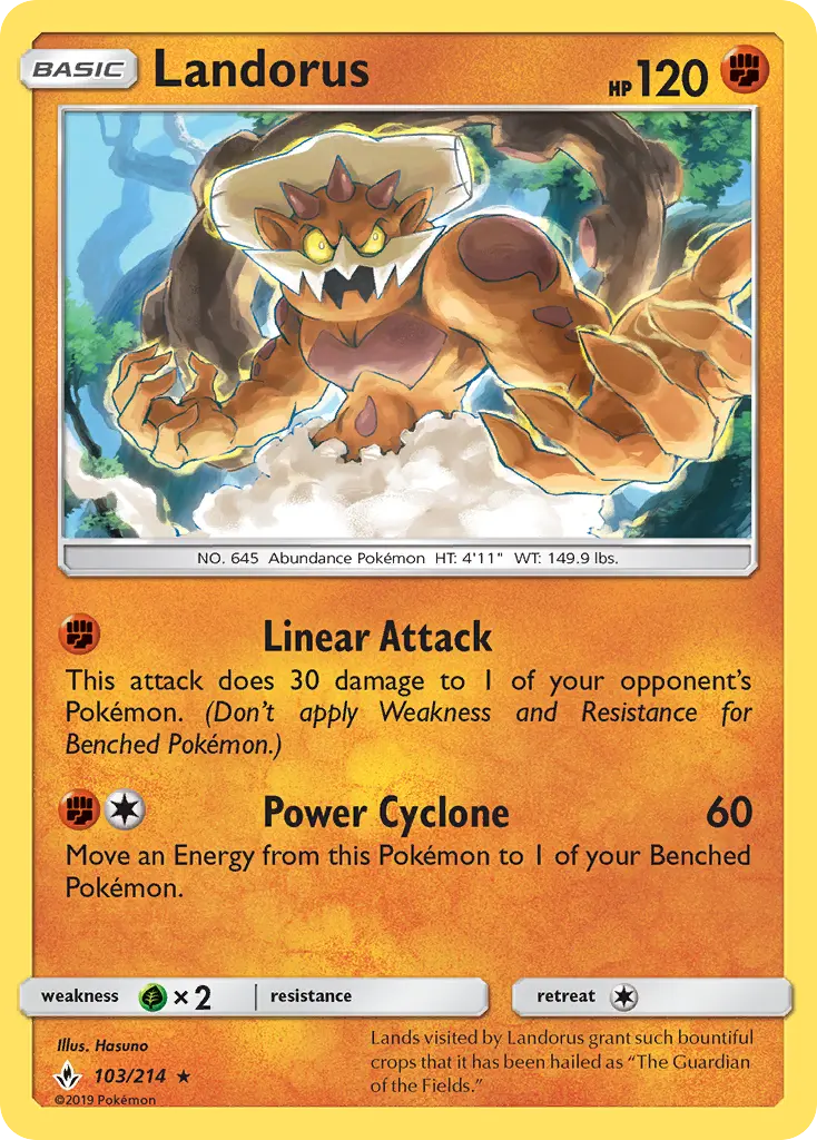 Landorus 103 card from Unbroken Bonds