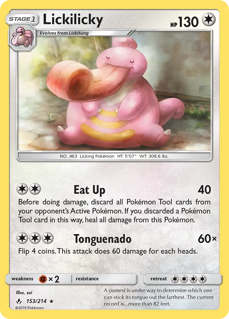 Lickilicky 153 card from Unbroken Bonds