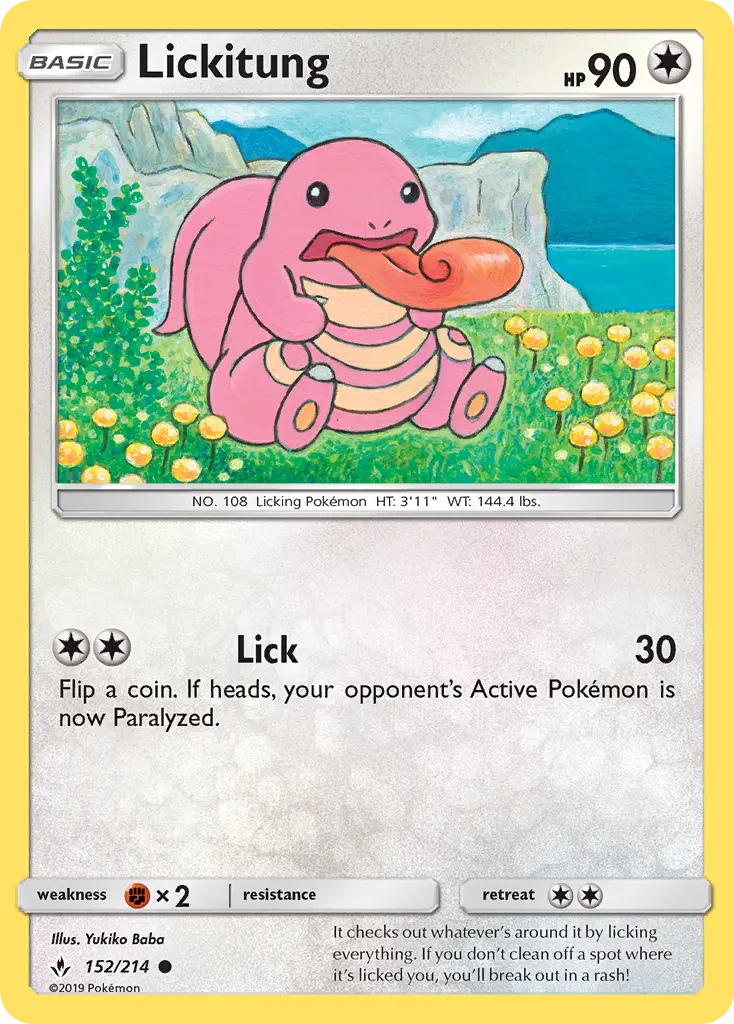 Lickitung 152 card from Unbroken Bonds