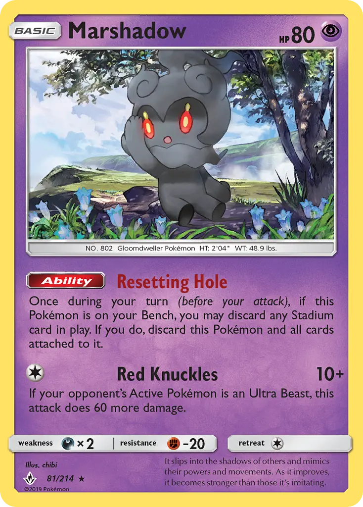 Marshadow 81 card from Unbroken Bonds