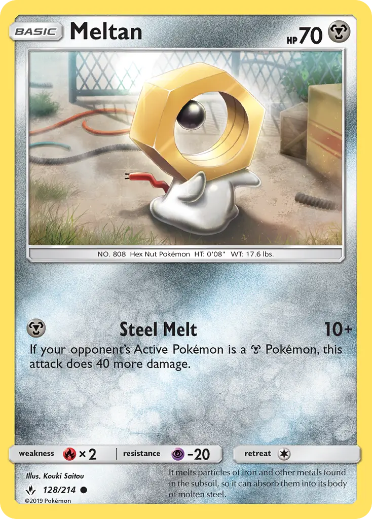 Meltan 128 card from Unbroken Bonds