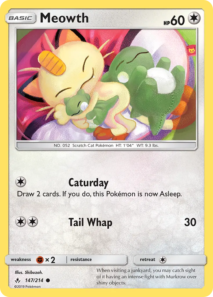 Meowth 147 — Unbroken Bonds 147, Normal finish