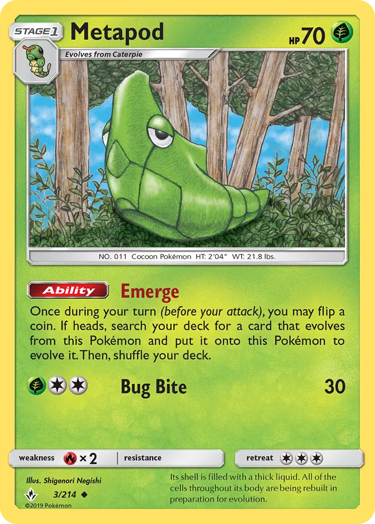 Metapod 3 — Unbroken Bonds 3, Normal finish