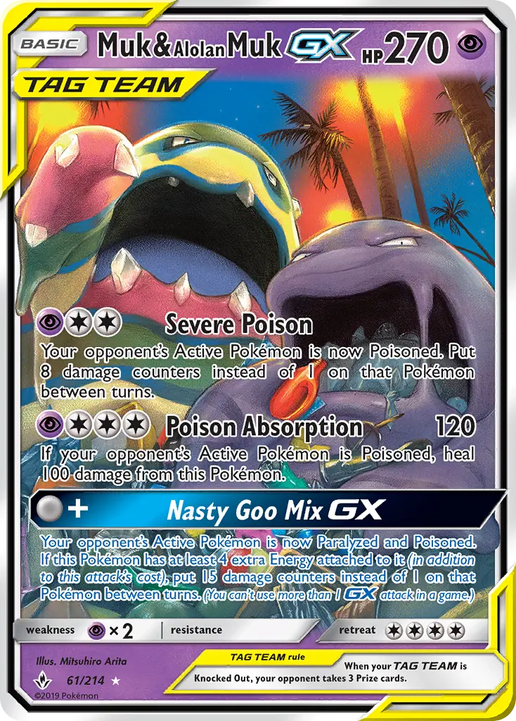 Muk & Alolan Muk-GX 61 card from Unbroken Bonds