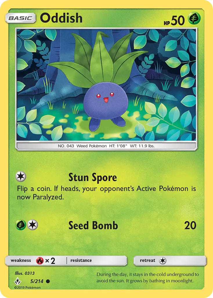 Oddish 5 card from Unbroken Bonds