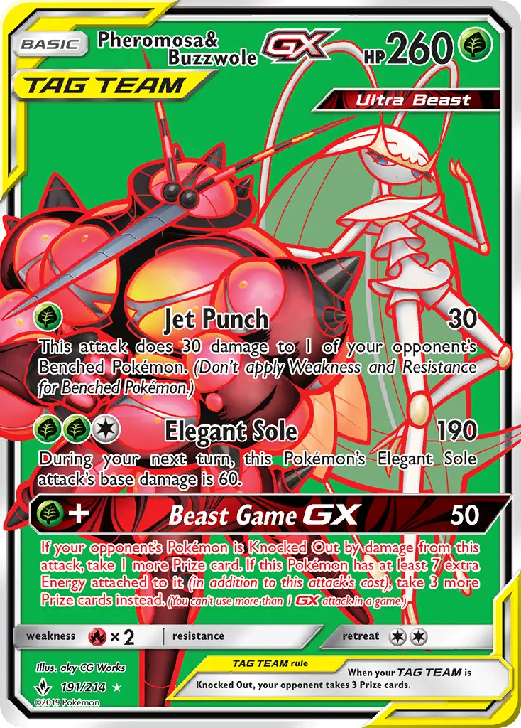 Pheromosa & Buzzwole-GX 191 card from Unbroken Bonds