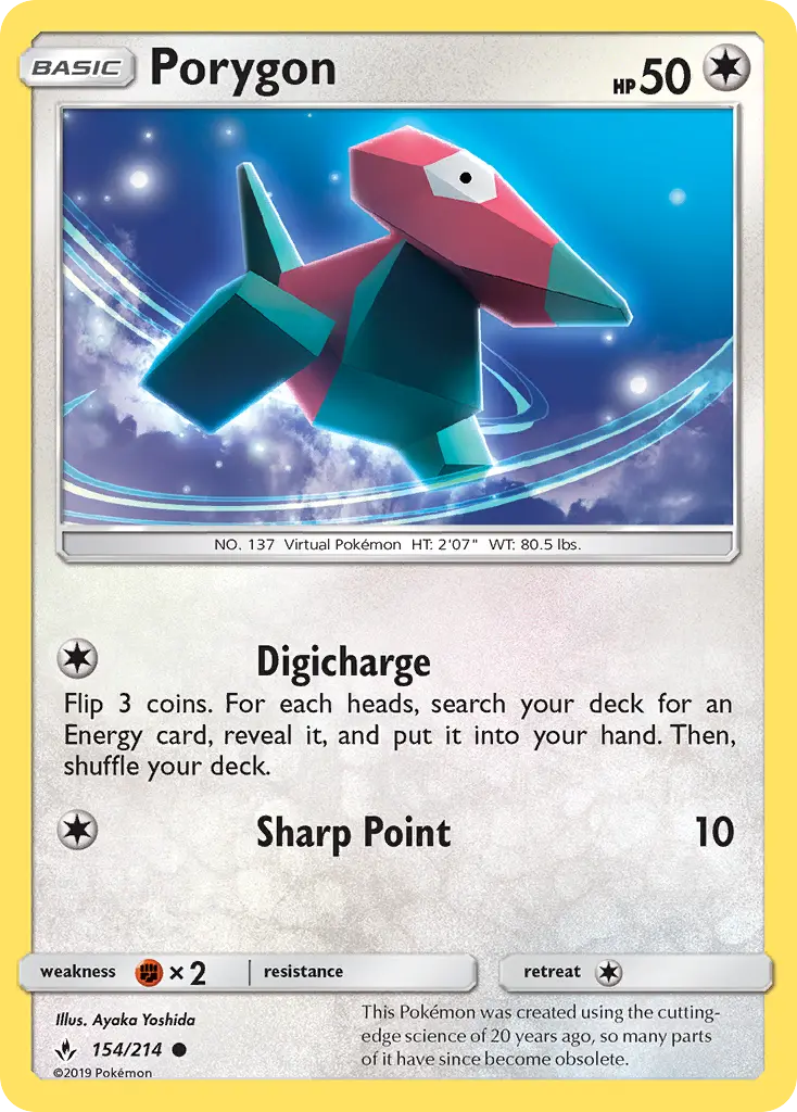 Porygon 154 card from Unbroken Bonds
