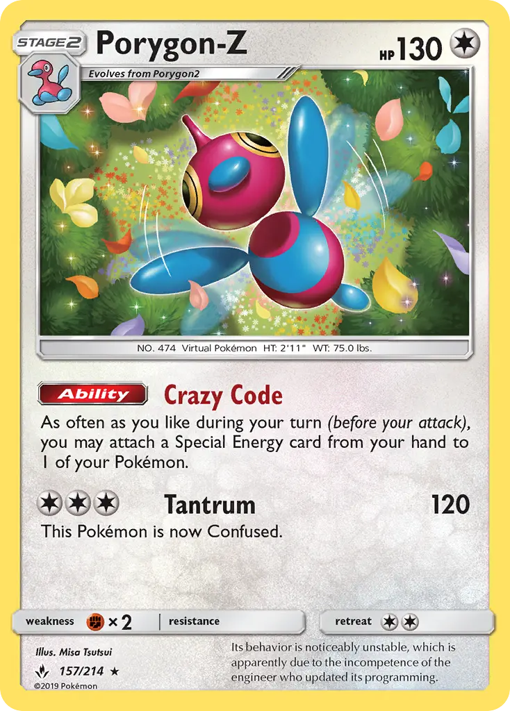 Porygon-Z 157 — Unbroken Bonds 157, Holofoil finish