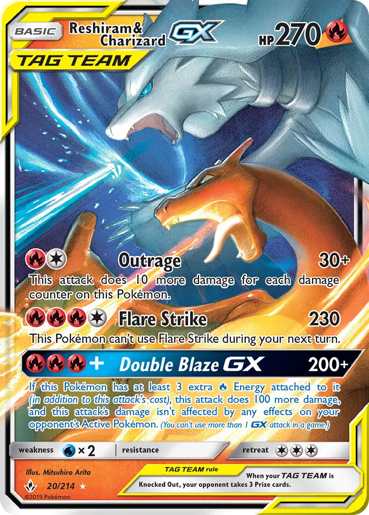 Reshiram & Charizard-GX 20 card from Unbroken Bonds