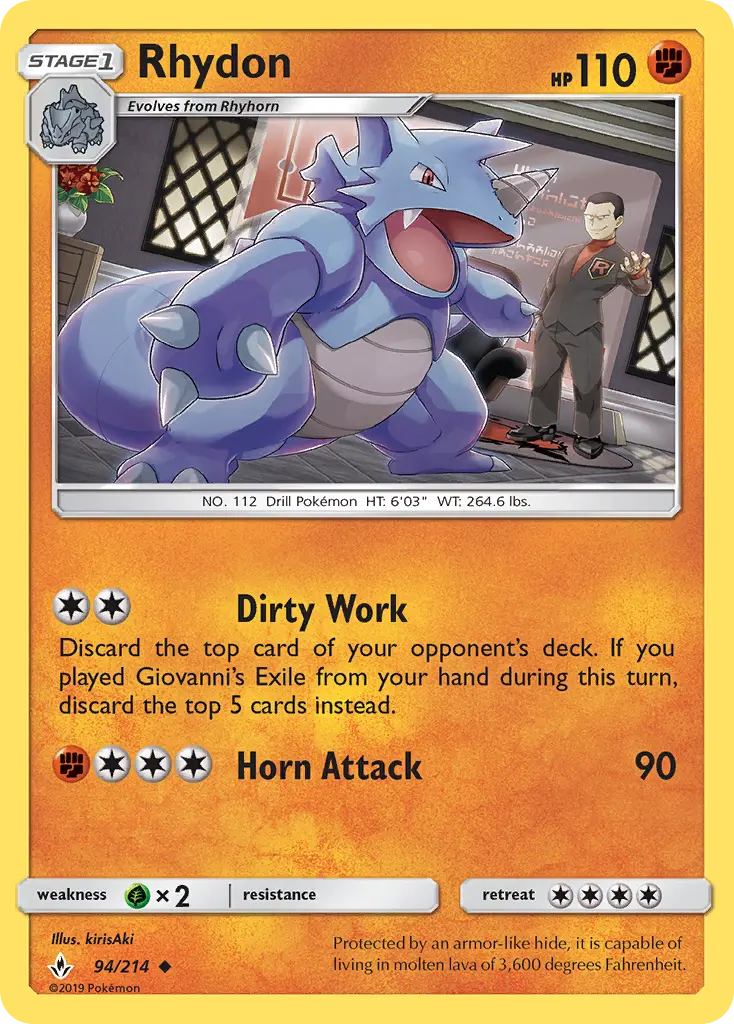 Rhydon 94 card from Unbroken Bonds