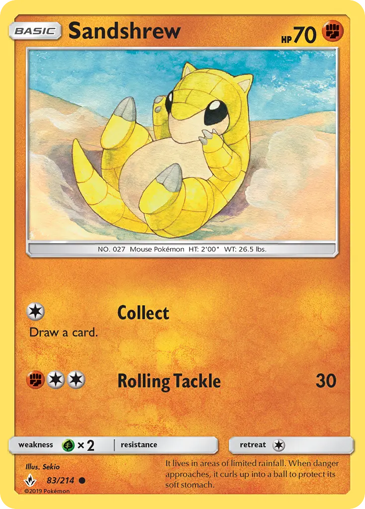 Sandshrew 83 — Unbroken Bonds 83, Normal finish