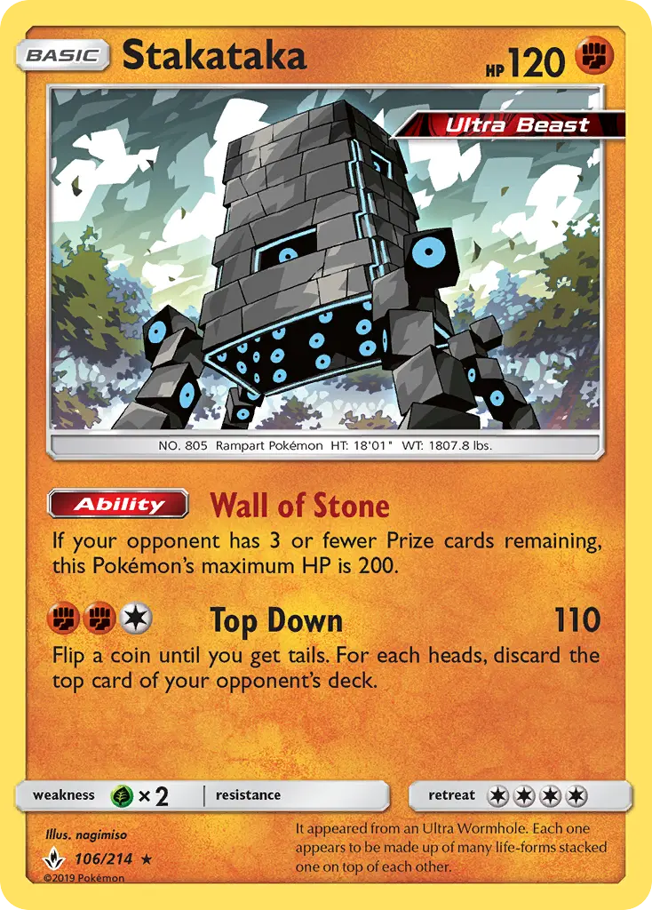Stakataka 106 — Unbroken Bonds 106, Holofoil finish