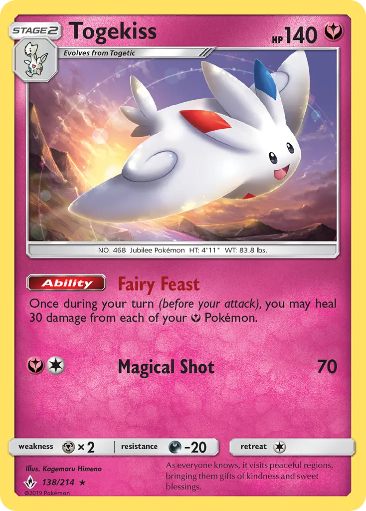Togekiss 138 — Unbroken Bonds 138, Holofoil finish