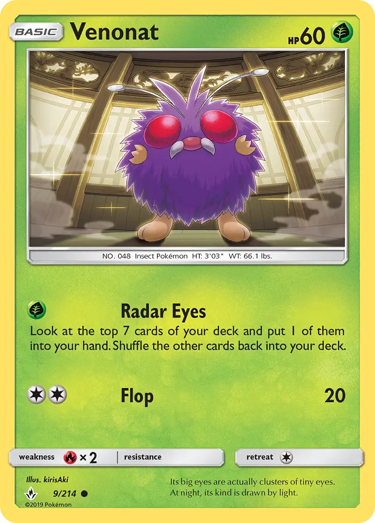 Venonat 9 — Unbroken Bonds 9, Normal finish