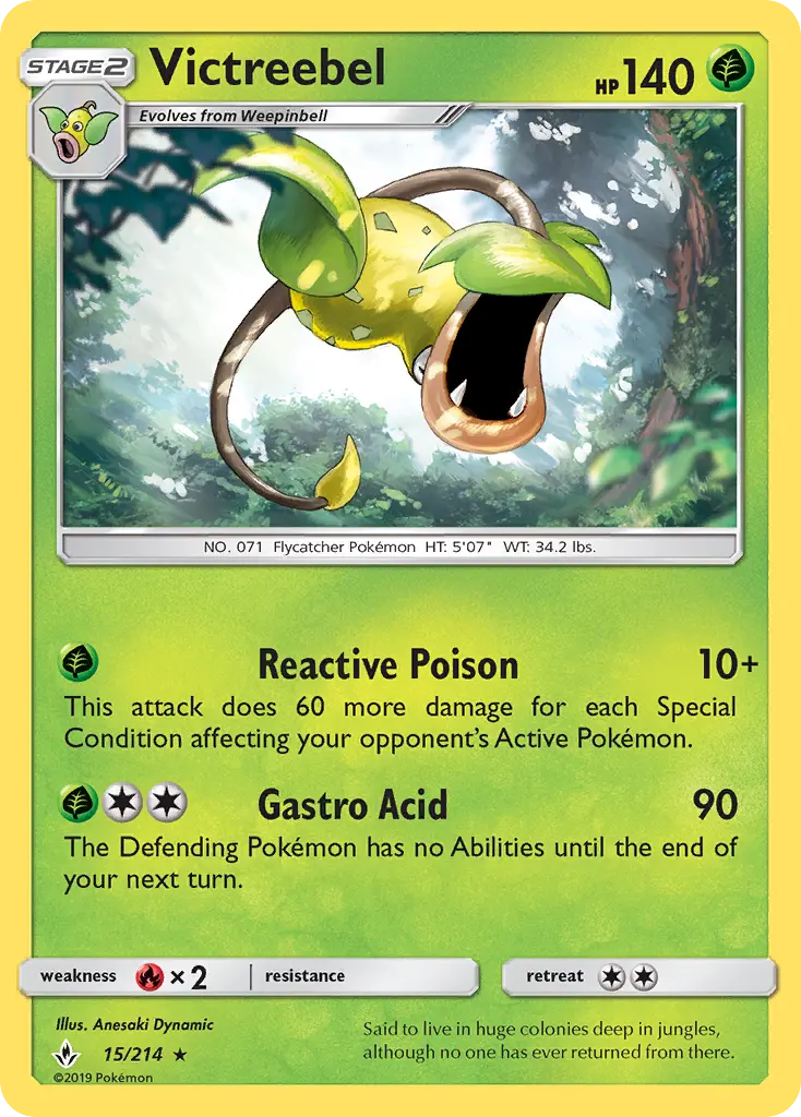 Victreebel 15 card from Unbroken Bonds