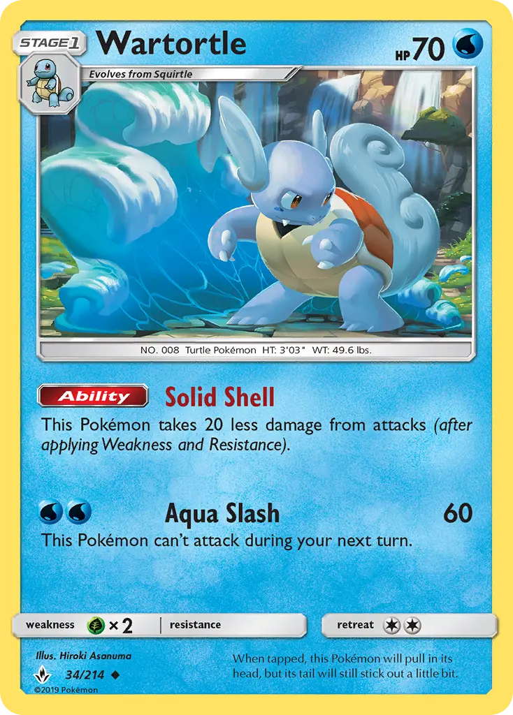 Wartortle 34 card from Unbroken Bonds