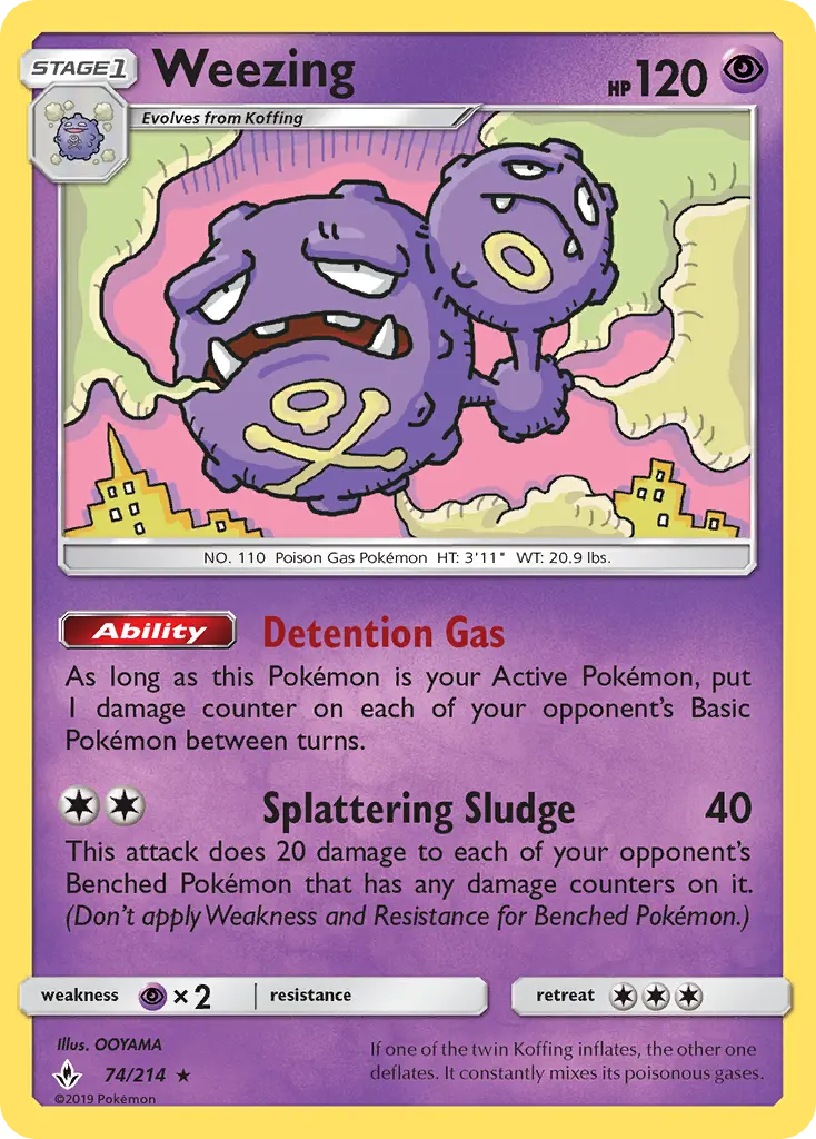 Weezing 74 card from Unbroken Bonds