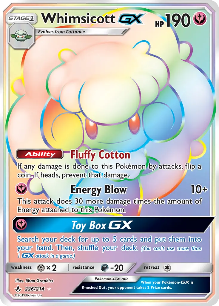 Whimsicott-GX 226 card from Unbroken Bonds