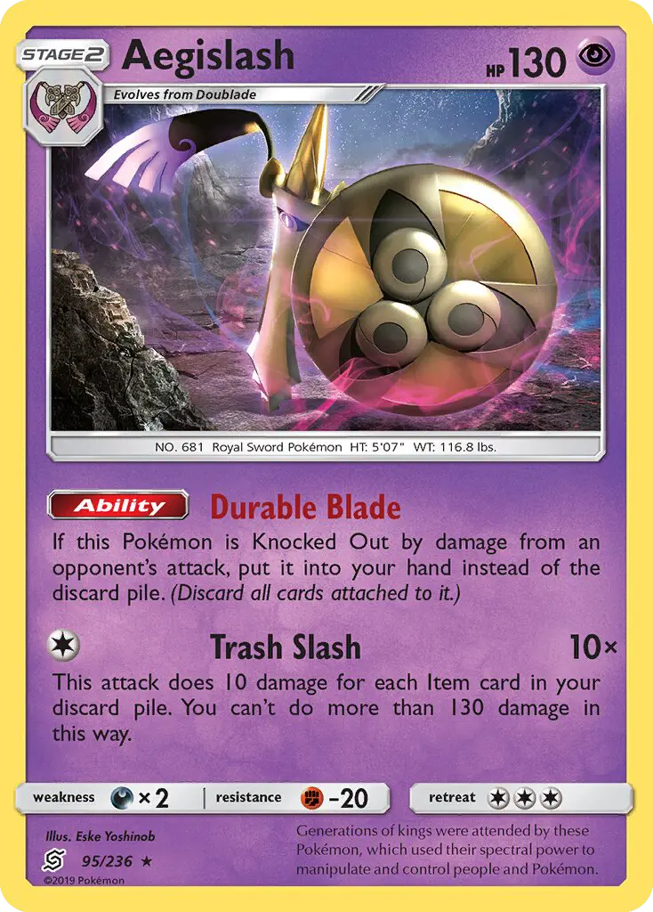 Aegislash 95 card from Unified Minds