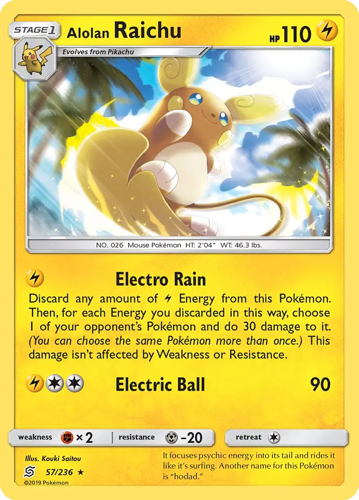Alolan Raichu 57 card from Unified Minds