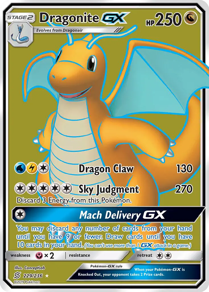 Dragonite-GX 229 — Unified Minds 229, Holofoil finish