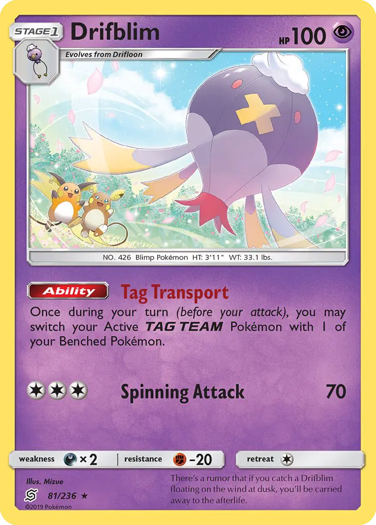 Drifblim 81 card from Unified Minds