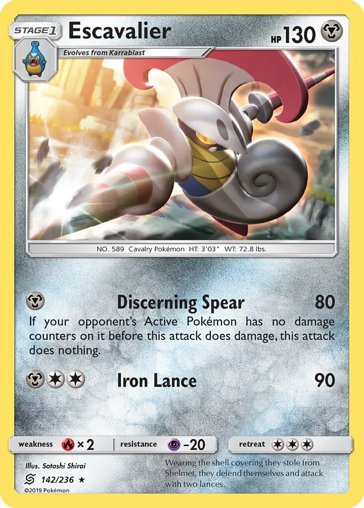 Escavalier 142 card from Unified Minds