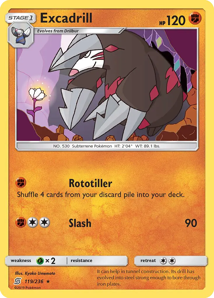 Excadrill 119 card from Unified Minds