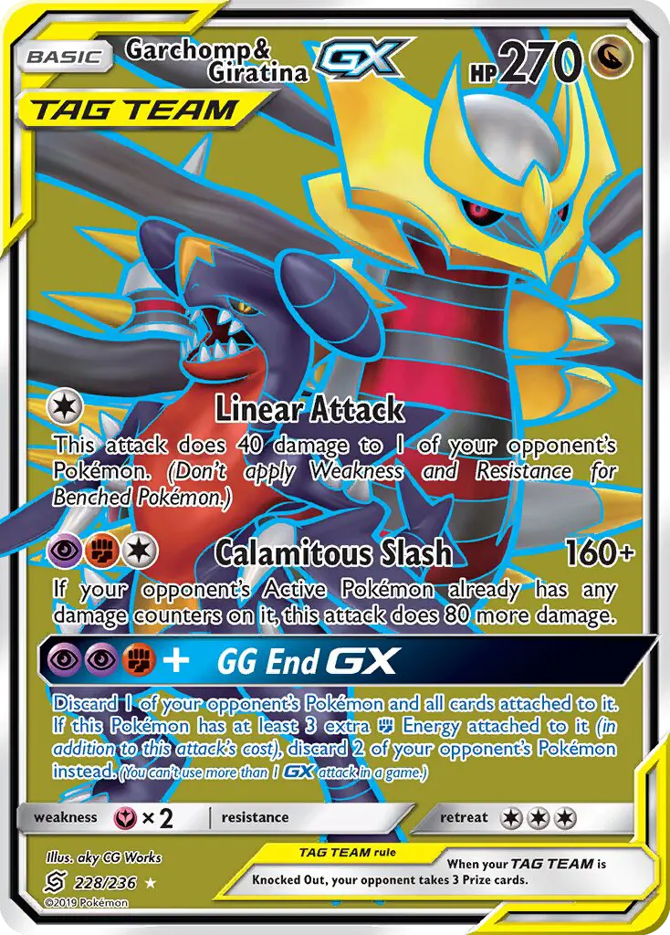 Garchomp & Giratina-GX 228 — Unified Minds 228, Holofoil finish
