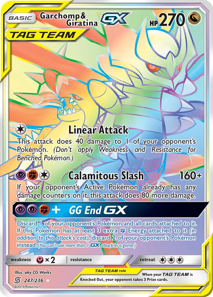 Garchomp & Giratina-GX 247 — Unified Minds 247, Holofoil finish