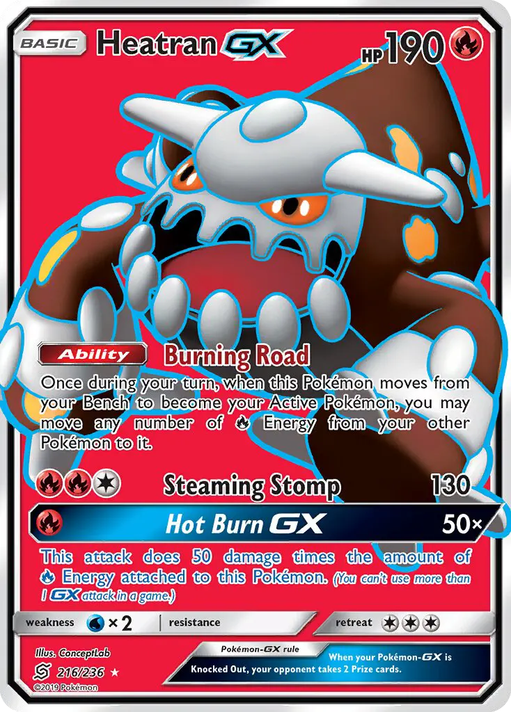 Heatran-GX 216 — Unified Minds 216, Holofoil finish