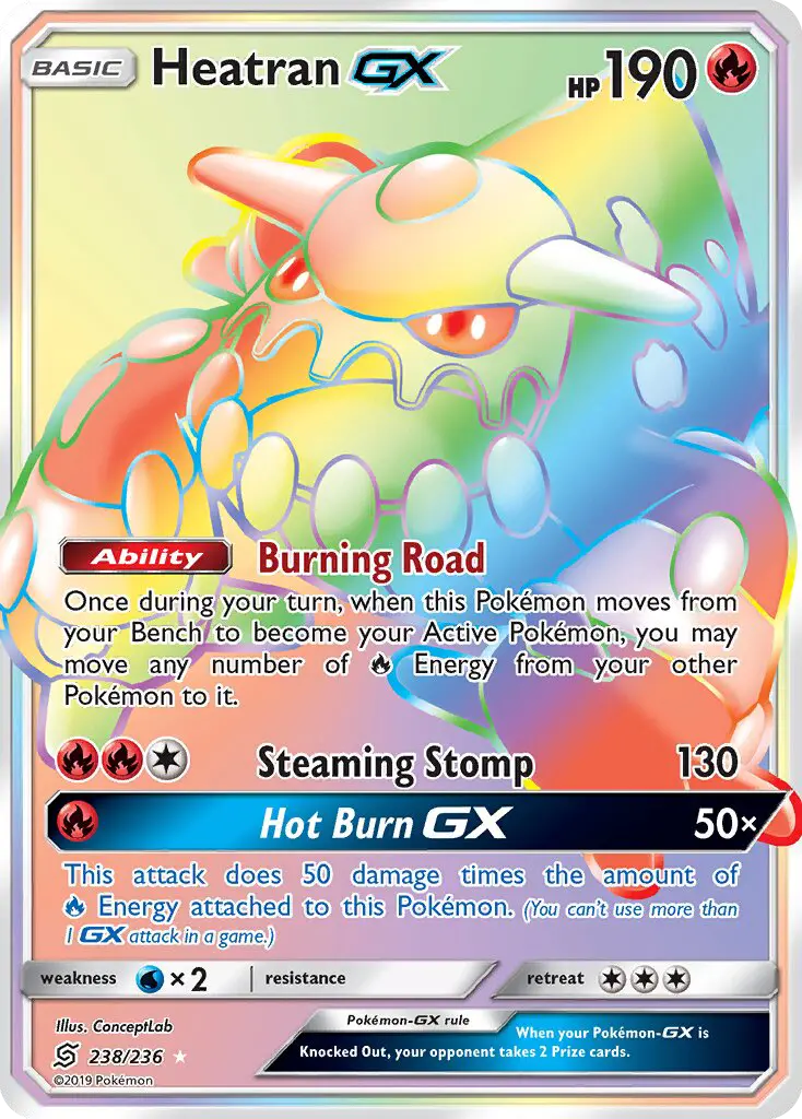 Heatran-GX 238 — Unified Minds 238, Holofoil finish