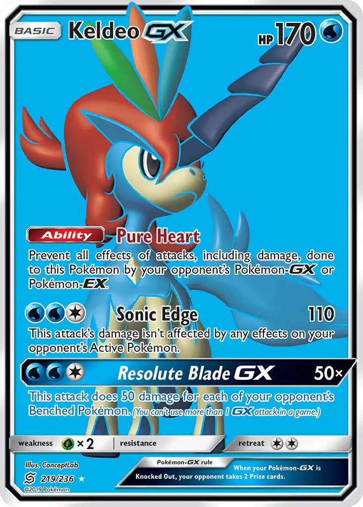 Keldeo-GX 219 — Unified Minds 219, Holofoil finish