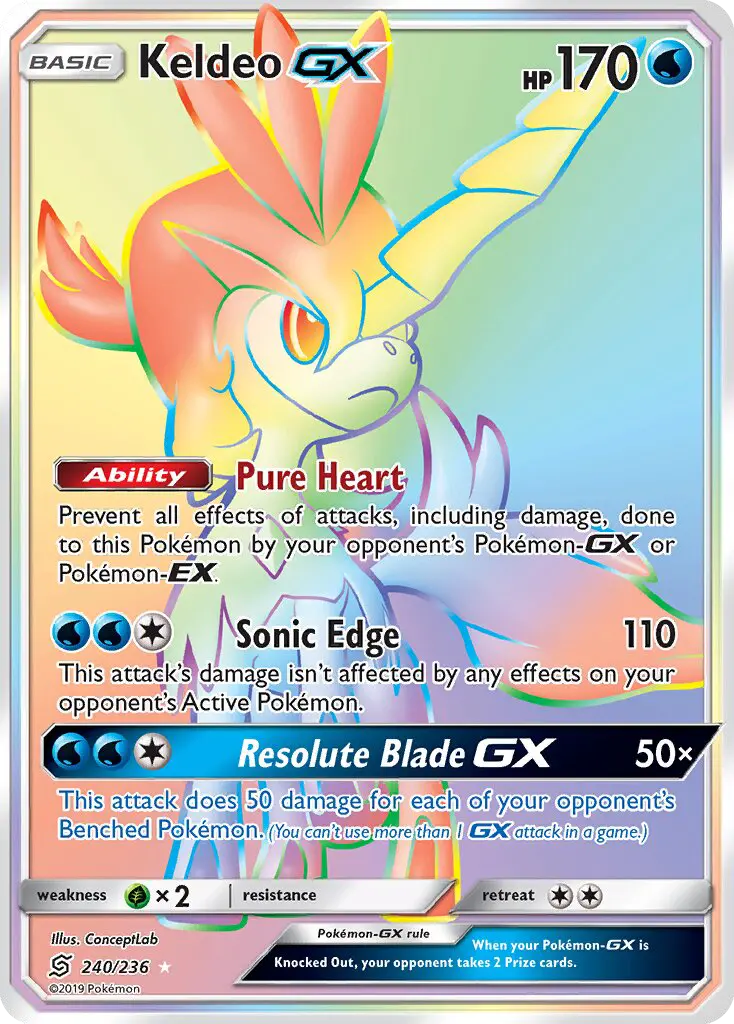 Keldeo-GX 240 — Unified Minds 240, Holofoil finish