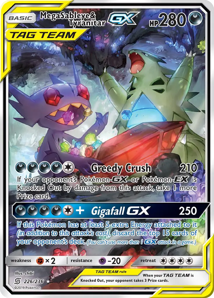 Mega Sableye & Tyranitar-GX 226 — the most expensive chibi card