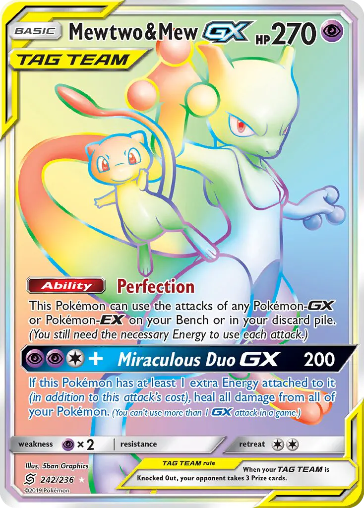 Mewtwo & Mew-GX 242 — the most expensive Unified Minds card