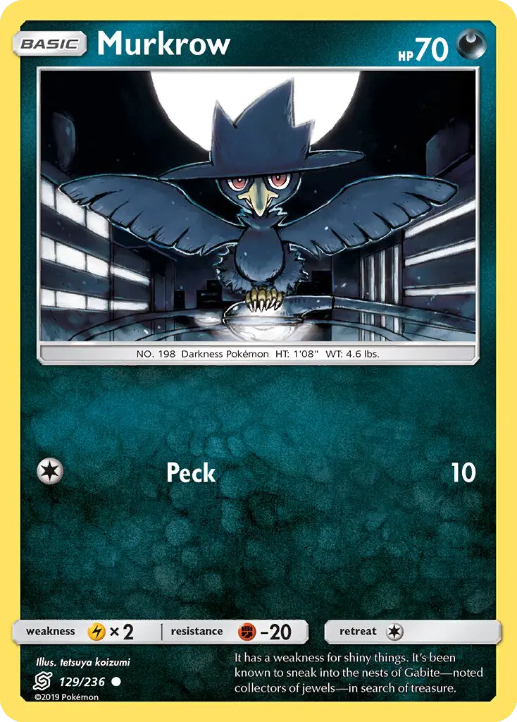 Murkrow 129 card from Unified Minds