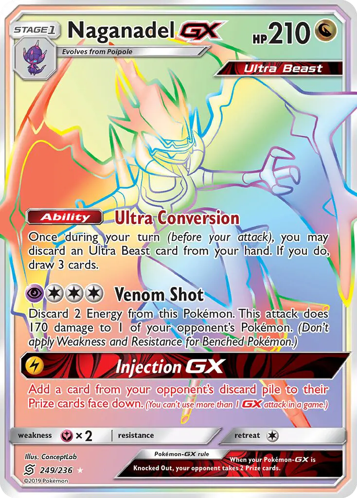 Naganadel-GX 249 card from Unified Minds