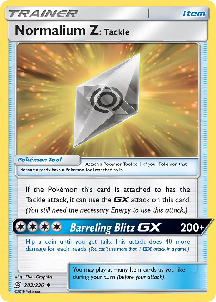 Normalium Z: Tackle 203 card from Unified Minds