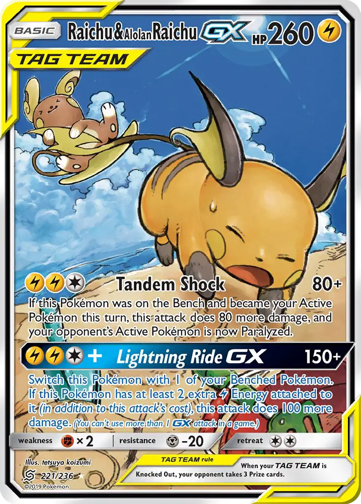 Raichu & Alolan Raichu-GX 221 — the most expensive tetsuya koizumi card