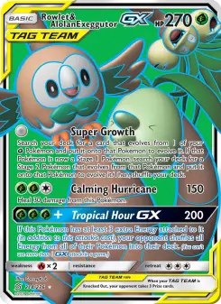 Rowlet & Alolan Exeggutor-GX — Unified Minds 214